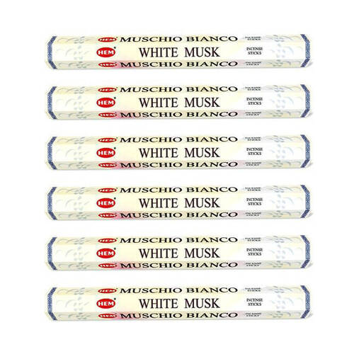 6x 20pc HEM Hexa White Musk Scent Incense Sticks Meditation Fragrance