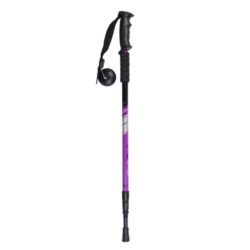 High Trek Wanderer Aluminium Walking Pole With Ski Grips Purple