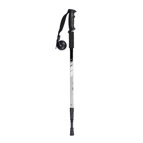 High Trek Wanderer Aluminium Walking Pole With Ski Grips White