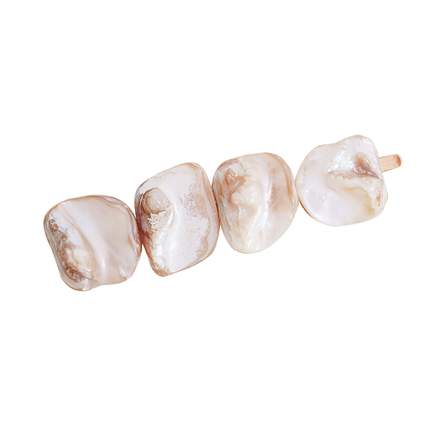 Culturesse Darya Artisan Irregular 7.5cm Shell Hair Clip - Natural