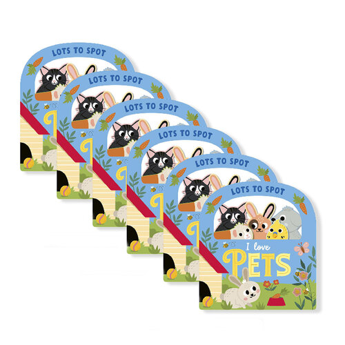 6PK Townhouse Lots to Spot I Love Pets Kids Early Learning Book 1y+
