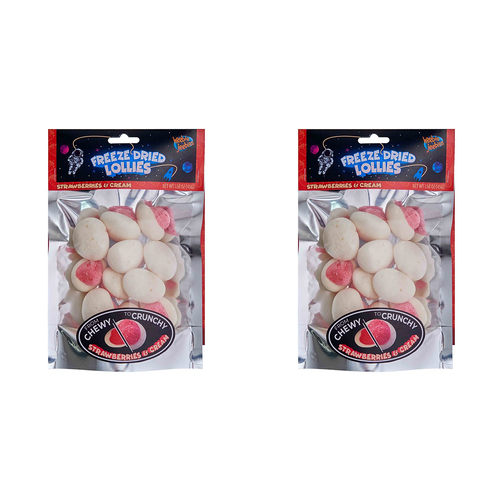 2PK Heebie Jeebies 45g Freeze Dried Lollies Candy Strawberries & Cream