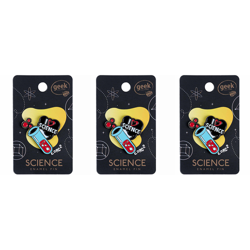 3PK Geek Culture Science Enamel Pin Badge/Brooch - Test Tube