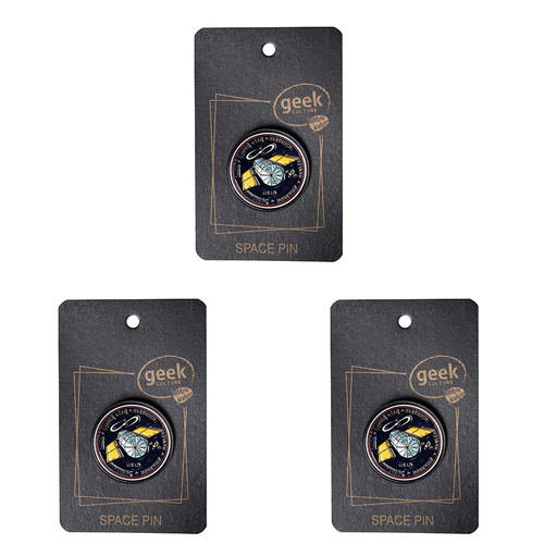 3PK Geek Culture Geek Culture Space Enamel Pin Badge/Brooch Round - Hubble