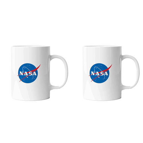 2PK Geek Culture NASA Logo Mug Coffee/Tea Drinking Cup Round White 9.5cm