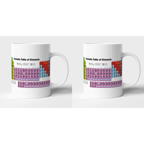 2PK Geek Culture Periodic Table Mug Coffee/Tea Drinking Cup 9.5cm
