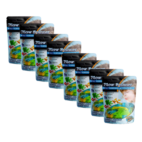 8PK Heebie Jeebies Wind Powered Blow Spinners Assorted 6y+
