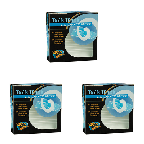3PK Heebie Jeebies Microscope Accessories Bulk Blank Slides 8+