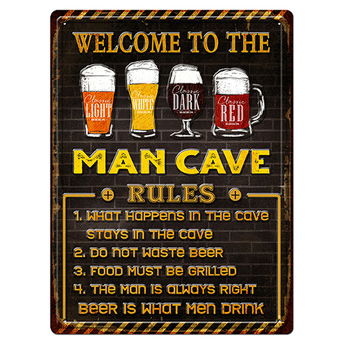 Welcome to the Mancave 30 Flat Iron Sign Rectangle Decor
