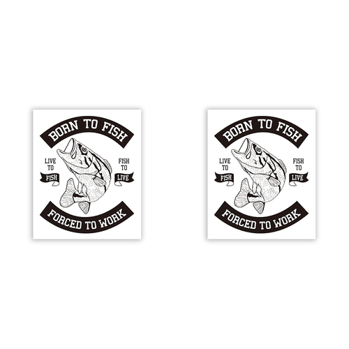 2PK Born to Fish Hanging Iron Sign Home Decor 25x30cm Rectangle
