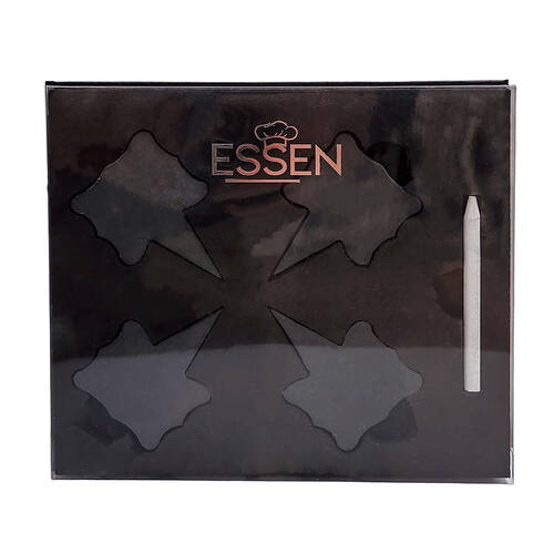 4pc Essen Slate Cheese Markers 6x5x6 w/ Chalk Pencil Kitchen Utensils Grey