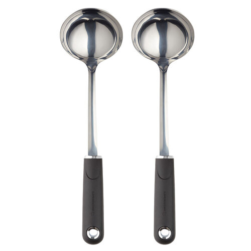 2PK MasterCraft Soft-Grip Stainless Steel Soup Ladle