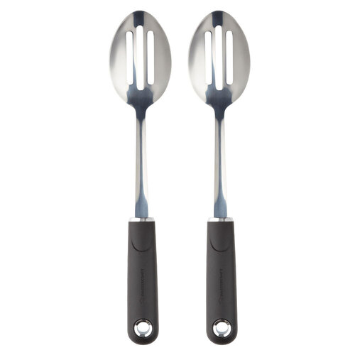 2PK MasterCraft Soft-Grip Stainless Steel Slotted Spoon