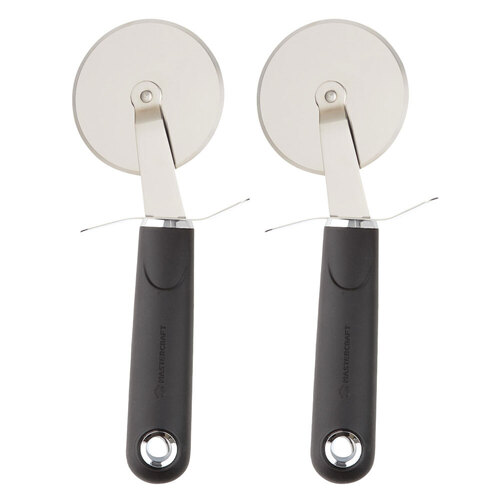 2PK MasterCraft Soft-Grip Stainless Steel 7cm Pizza Cutter