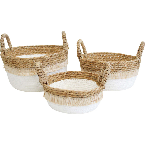 3pc LVD Abud Storage Basket Set Decor - White/Natural