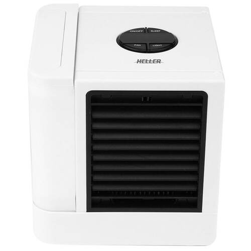 Heller Desk USB Mini Air Cooler Fan w/Ice Cube & Water Tray - White