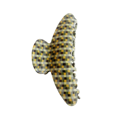 Culturesse Della Retro 11cm Checkered Hair Claw - Crescent