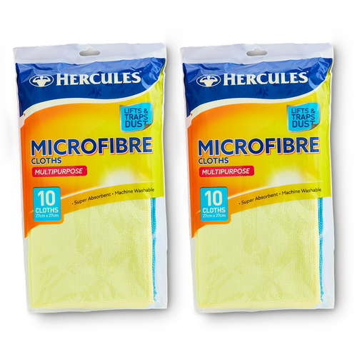 2x 10pc Hercules Microfibre Cloths