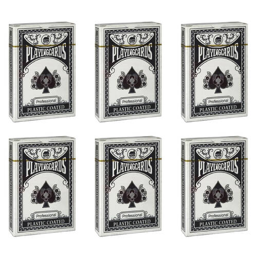 6x 52pc Home Line Professional Plastic Coated Playing Cards Poker Deck Blue
