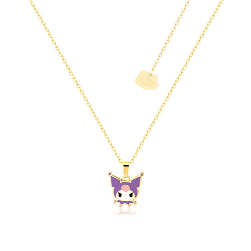 ECC Sanrio Kuromi Head Necklace - Gold Plated - Stainless Steel - Purple