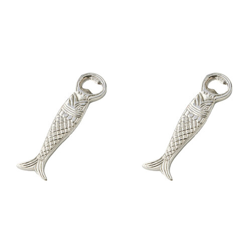 2PK Pilbeam Living Aluminium Fishie Bottle Opener Home Decor - Silver