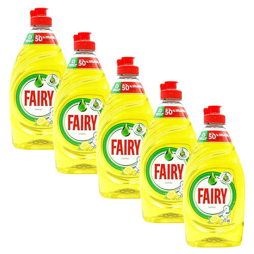 5PK Fairy Dishwashing Liquid Concentrated Dish Soap 320ml Lemon - Yellow