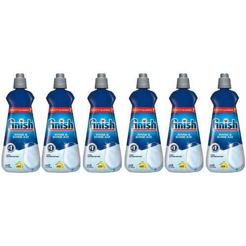 6PK Finish Rinse & Shine Aid Dishwasher Drying Aid 400ml - Lemon Sparkle