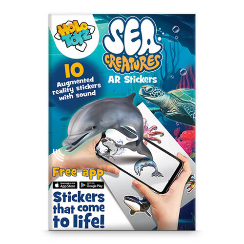HoloToyz Sea Creatures AR 10 Stickers Kids Craft Art Kit 8y+
