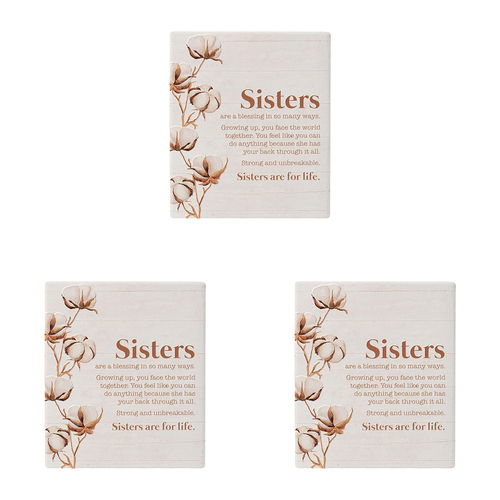 3PK Splosh Home Sweet Home Ceramic Sisters Verse Plaque 14cm