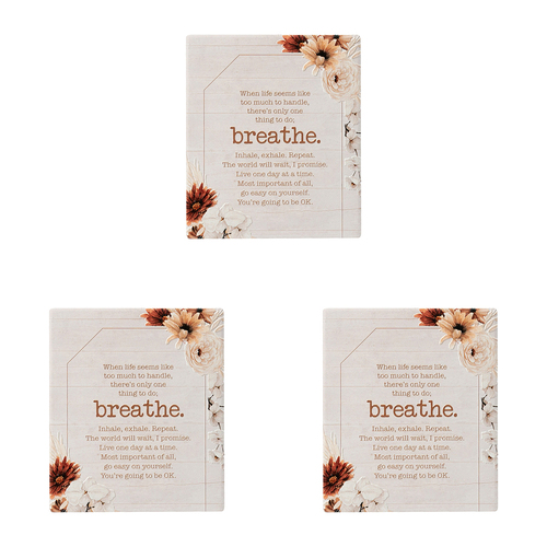 3PK Splosh Home Sweet Home Ceramic Mindfulness Verse Plaque 14cm