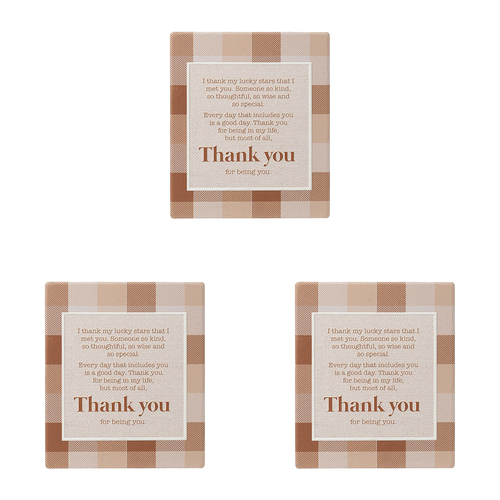 3PK Splosh Home Sweet Home Thank You Verse Plaque 14cm