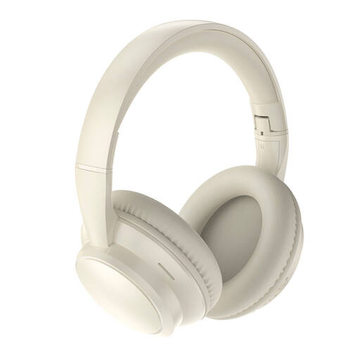 Laser Bluetooth Wireless Headphones w/ 3 EQ Modes Foldable Lightweight Beige