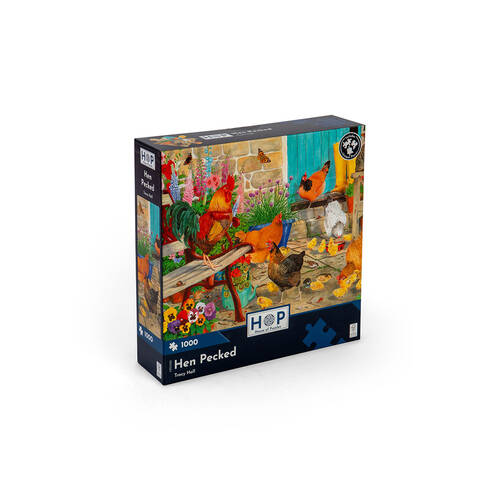 1000pc House of Puzzles Board Hen Pecked Kids Jigsaw Puzzles Toys 69x48cm 3y+