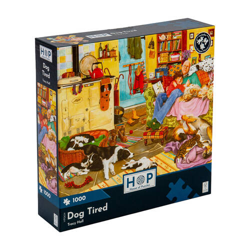 1000pc House Of Puzzles Dog Tired 48x69cm Jigsaw Puzzle 3y+