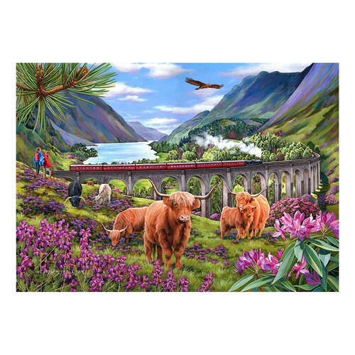 500pc House Of Puzzles Glenfinnan Ladies Big 48x69cm Jigsaw Puzzle 3y+