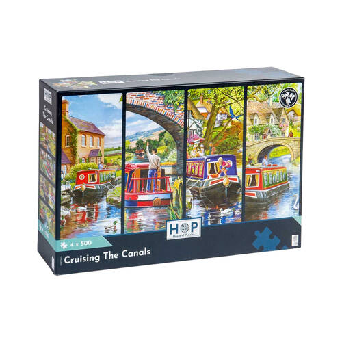 4 x 500pc House Of Puzzles Cruising The Canals Multipack 34x48cm Jigsaw 3y+