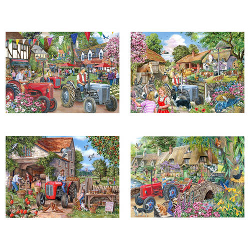 4 x 250pc House Of Puzzles Farmer's Friend Multipack 34x48cm Jigsaw 3y+
