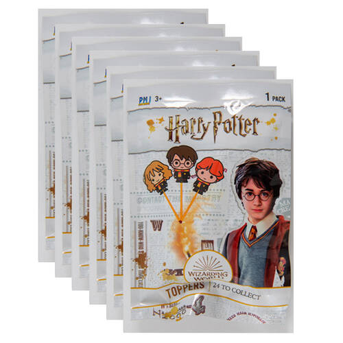 6PK Harry Potter Pencil Toppers Collectible Blind Foilbag Asst