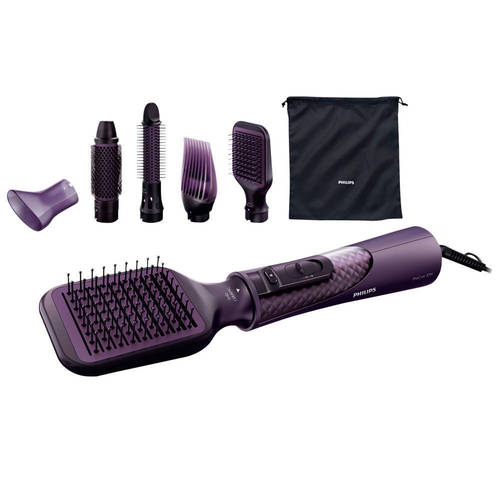 Philips HP8656 Ionic Care Hair Dryer Styler Brush - Purple, Black