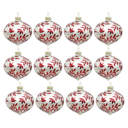 12PK LVD Glass Bauble Cinnamon Seasonal Christmas Decoration
