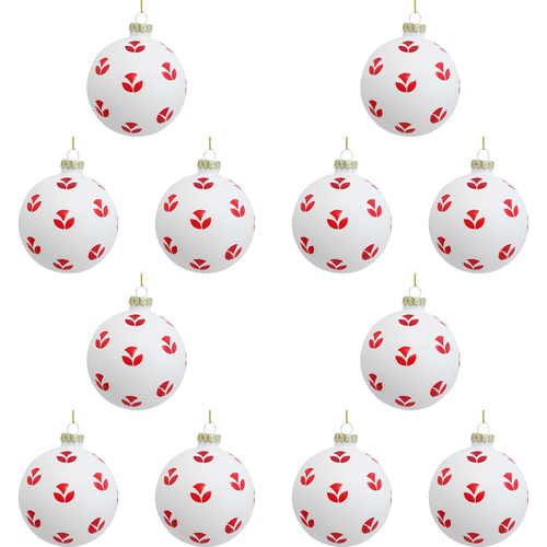 12PK LVD 8cm Glass Bauble Cherry Home/Office Xmas Decor
