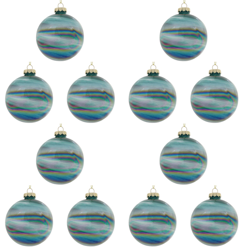 12PK LVD 8cm Glass Bauble Venus Home/Office Xmas Decor
