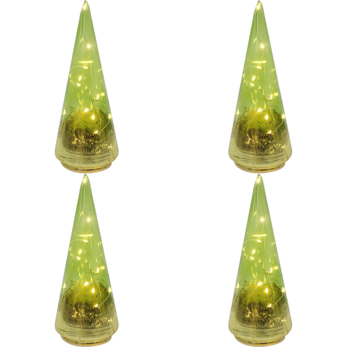 4PK LVD 8x22cm LED Glass Florence Small Home Decor - Green