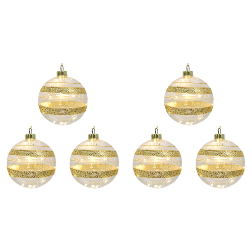 6PK LVD 12cm LED Glass Bauble XL Line Home/Office Xmas Decor
