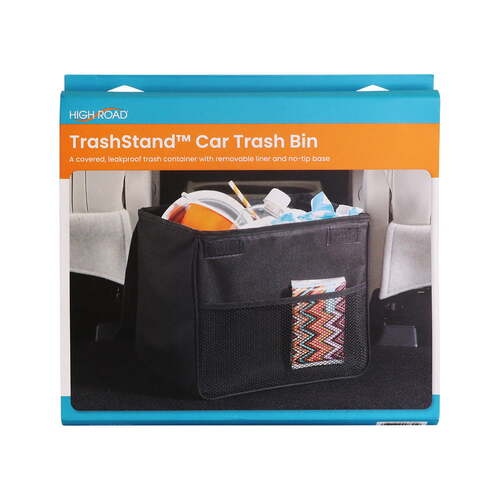 High Road Trash Stand Car Trash Bin Basket - Black