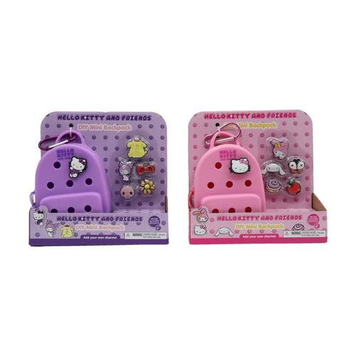 2PK Hello Kitty & Friends - Craft Mini Charm Backpack Bag Tag w/ 6 Charms Assorted