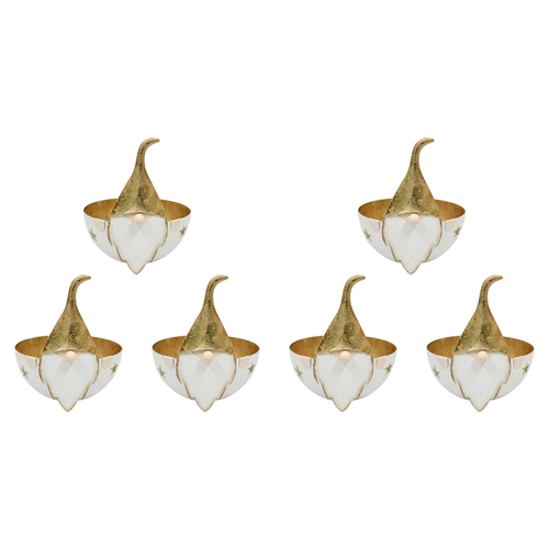 6PK LVD 13x12cm Metal Santa Bowl Small Home/Living Room Decor