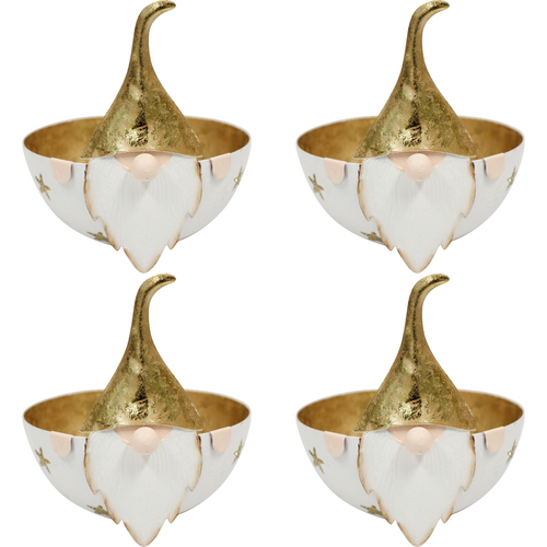 4PK LVD 16x15cm Metal Santa Bowl Large Home/Living Room Decor