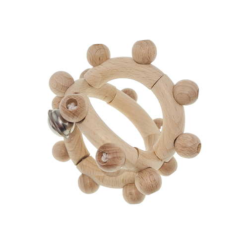 Hess Spielzeug Wooden 9cm Rattle Motor Ball Toy Baby 0m+ Natural