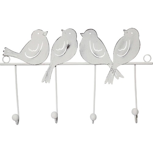 LVD Bird Hooks Metal 30.5cm Wall Mounted Clothes/Key Hanger Organiser